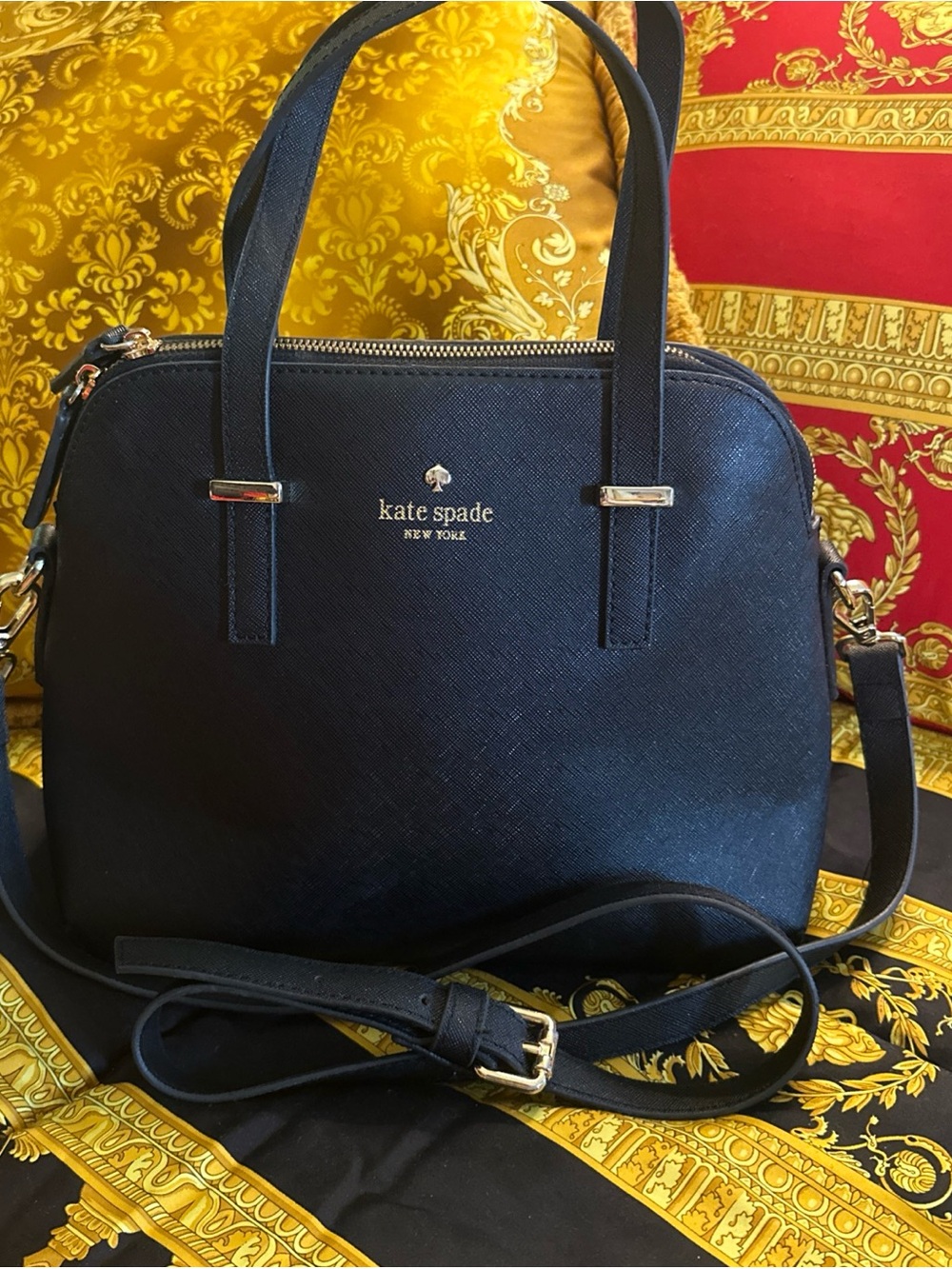 kate spade Cedar Street Black Saffiano LeatherCrossbody Strap